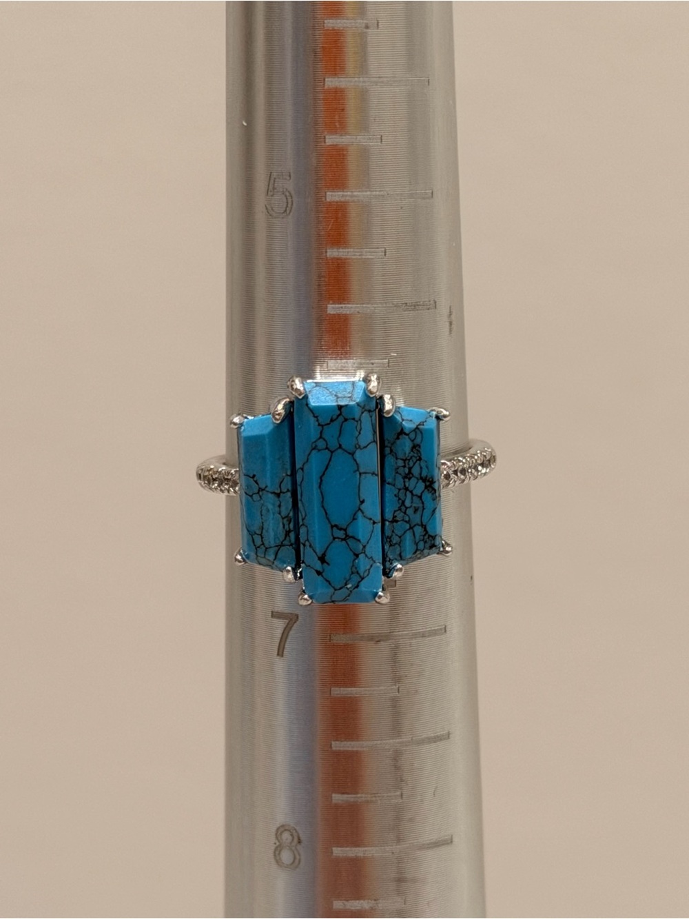 Bomb Party NWOT! Turquoise Stone Sterling-Color Ring - Blue